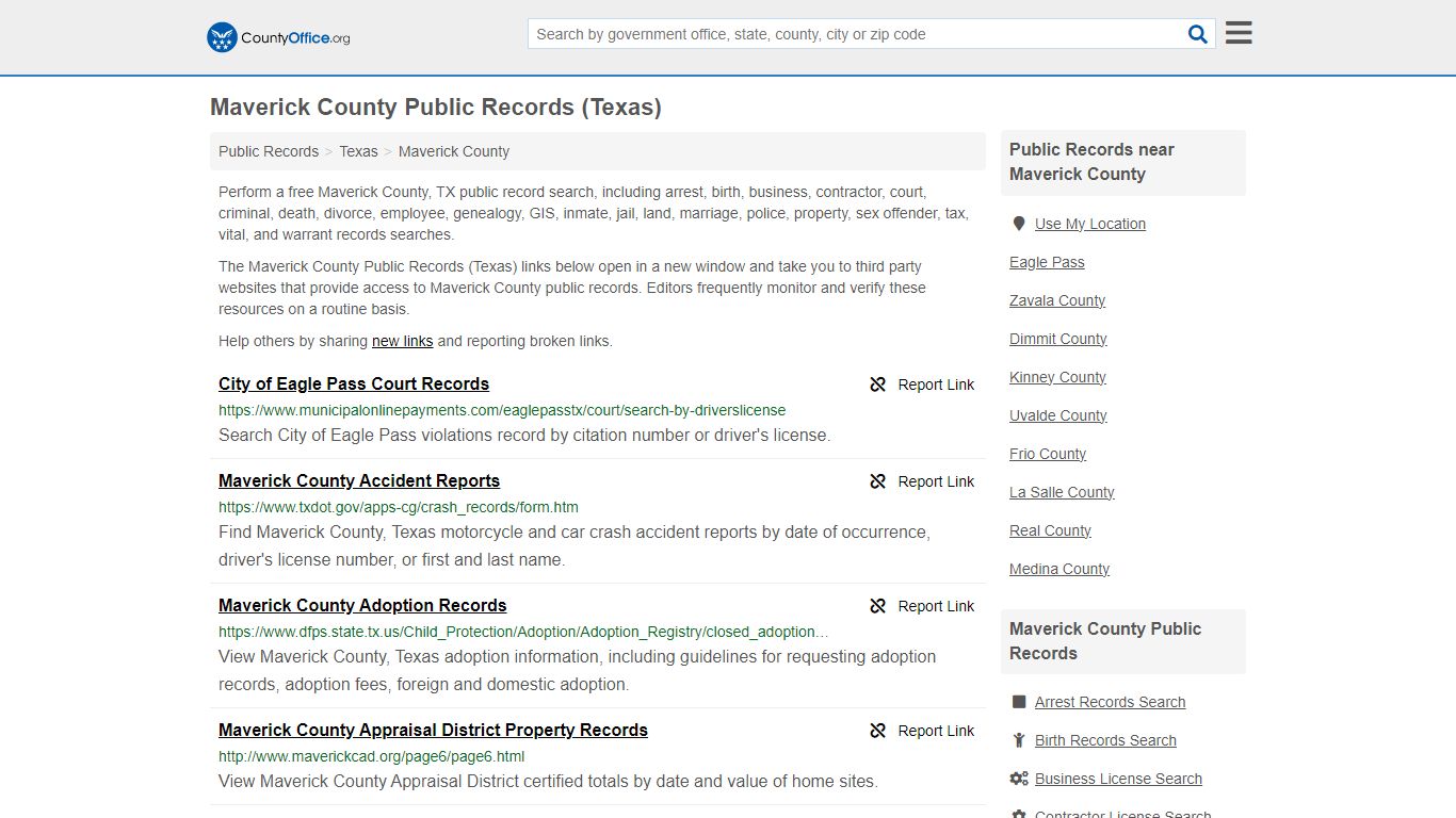 Maverick County Public Records (Texas) - County Office